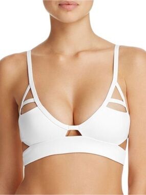 Tavik White Strappy Cutout Bikini Top